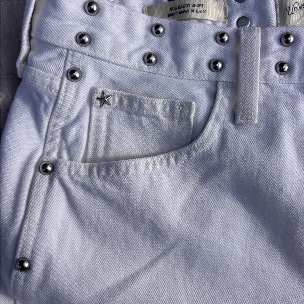 Universal Thread White Stud-Embellished Baggy Sho… - image 2